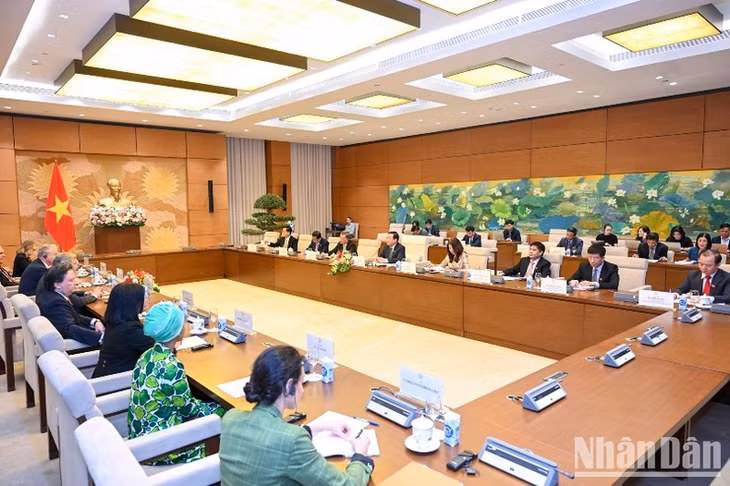 Quang cảnh cuộc tiếp tại Nhà Quốc hội. (Ảnh: Duy Linh)