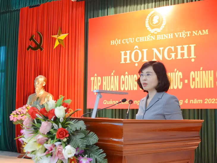 Đồng chí Trịnh Thị Minh Thanh, Phó Bí thư Tỉnh ủy phát biểu tại hội nghị tập huấn công tác chính sách khu vực phía Bắc năm 2023.