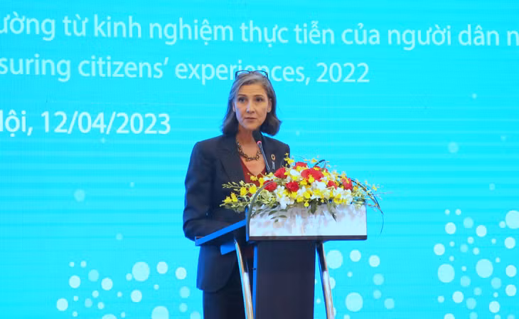 Bà Ramla Khalidi, Đại diện Thường trú UNDP tại Việt Nam phát biểu tại buổi lễ.