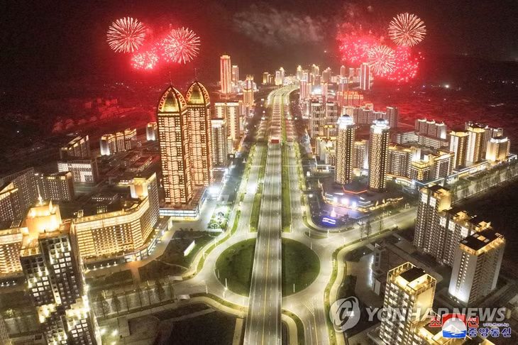 Bức ảnh do KCNA công bố về 10.000 căn hộ mới xây tại quận Hwasong, Bình Nhưỡng. Ảnh: Yonhap