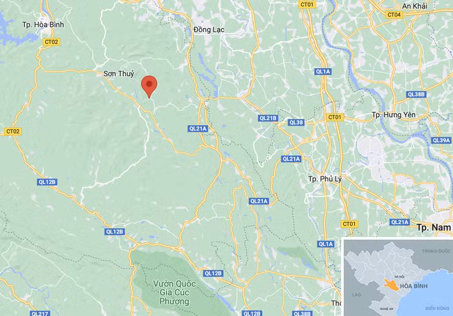 Vụ tai nạn xảy ra ở xã Kim Lập, huyện Kim Bôi, Hòa Bình. Ảnh: Google Maps.
