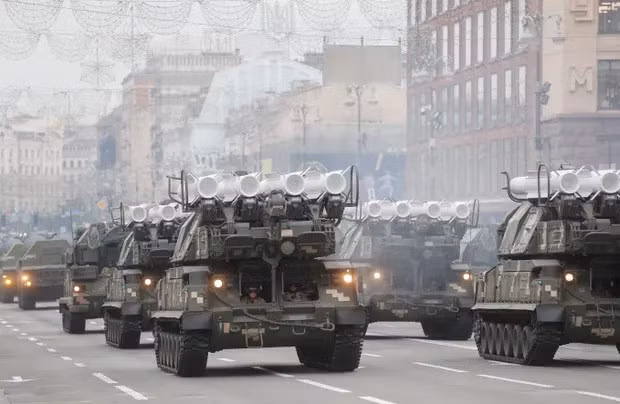 Các hệ thống phòng không Buk của Ukraine tại một duyệt binh ở Kiev vào năm 2021. Ảnh: EPA