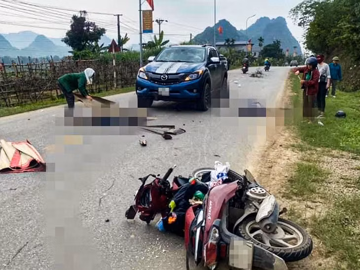 Hiện trường vụ tai nạn làm 2 người tử vong. Ảnh: M.Đ.