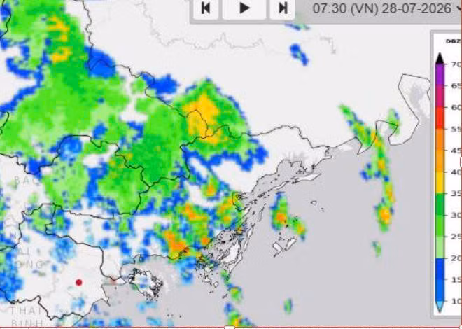 Ảnh radar thời tiết tỉnh Quảng Ninh. (Nguồn: Trung tâm Mạng lưới KTTV Quốc gia)