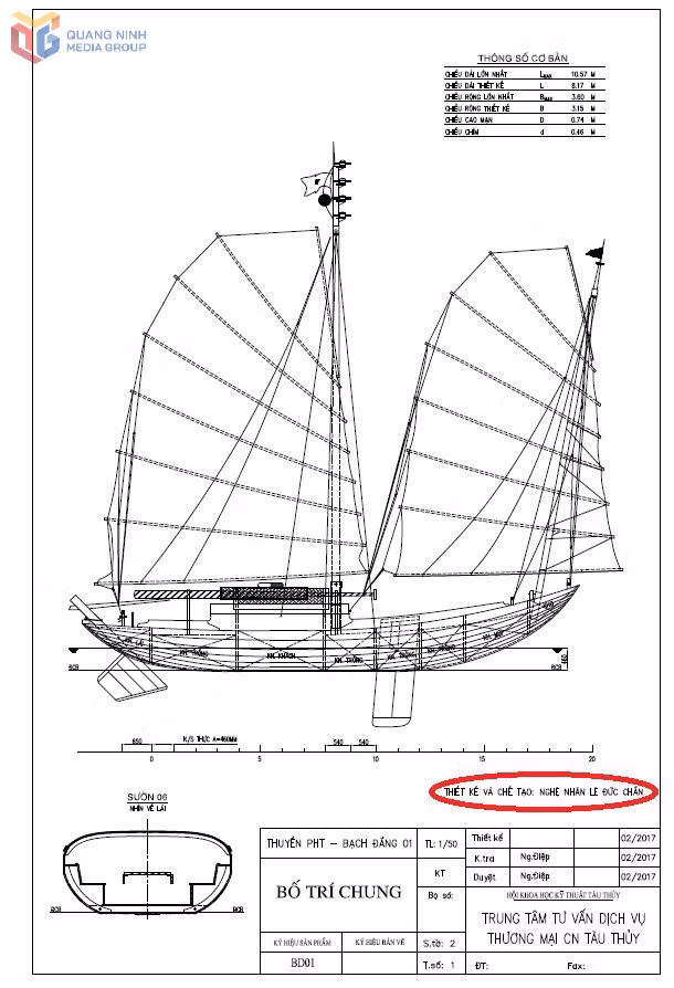 Bản vẽ thiết kế con thuyền.