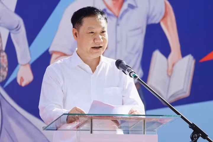 GS.TS Nguyễn Tiến Thảo, Vụ trưởng Vụ Giáo dục Đại học (Bộ GD&amp;ĐT) phát biểu tại ngày hội.