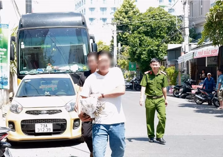 Du khách mang san hô khai thác trái phép giao nộp cho lực lượng chức năng.