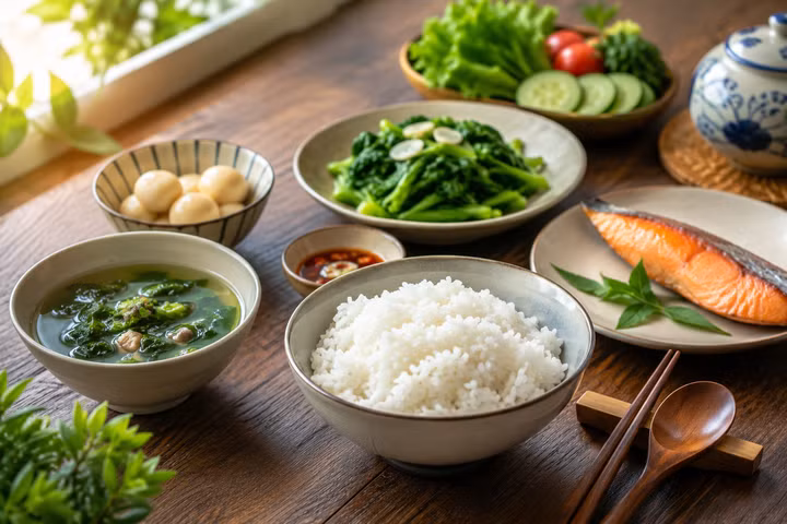 Bữa sáng ăn cơm rất tốt cho sức khỏe.