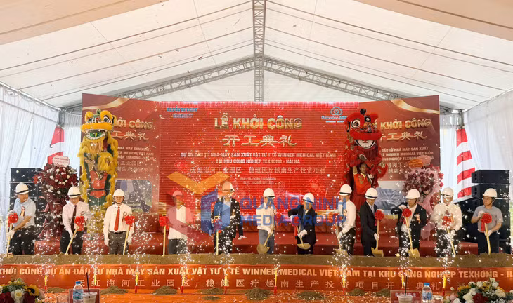 Khởi công dự án đầu tư nhà máy sản xuất vật tư y tế Winner Medical Việt Nam (5-2026). Ảnh: Cao Quỳnh
