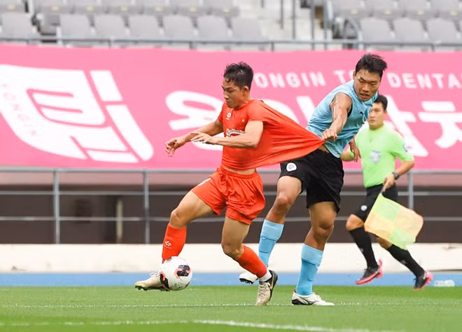 Đội tuyển Việt Nam giành chiến thắng 2-1 trước Yongin FC trong trận đấu tập tại Hàn Quốc. Ảnh: VFF