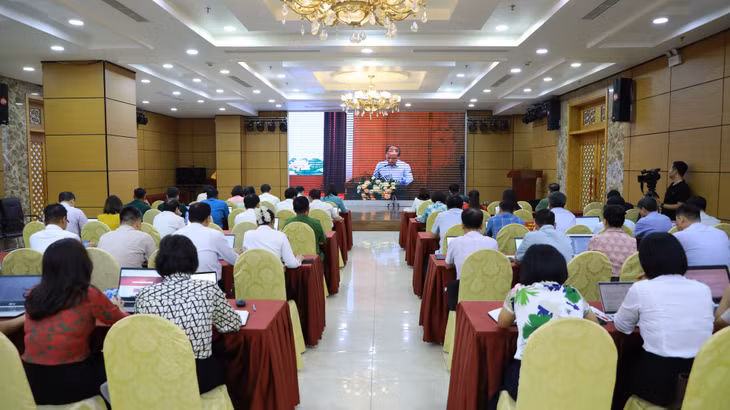 Quang cảnh hội nghị tại điểm cầu Quảng Ninh.