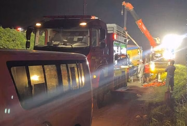 Hiện trường vụ tai nạn. (Ảnh: Phạm Quốc Việt)
