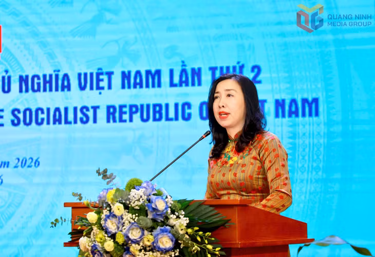 Thứ trưởng Bộ Ngoại giao Việt Nam Lê Thị Thu Hằng phát biểu khai mạc hội nghị.