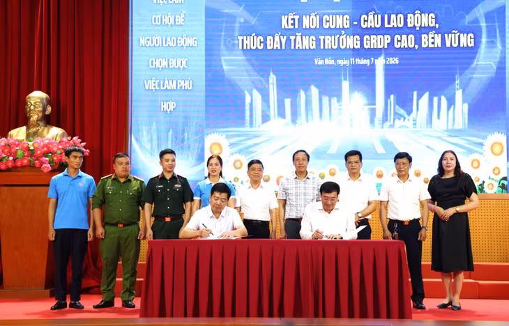 Lễ ký kết Quy chế phối hợp giữa UBND đặc khu Vân Đồn và Trung tâm Dịch vụ việc làm tỉnh Quảng Ninh