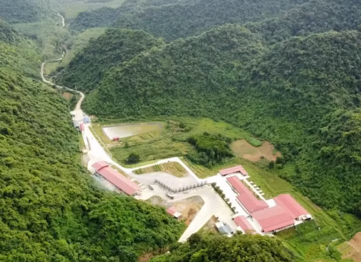 Trang trại chăn nuôi của Công ty TNHH Dabaco Thanh Hóa tại xã Thạch Quảng. (Ảnh: Tạp chí điện tử Thương Hiệu và Công Luận)