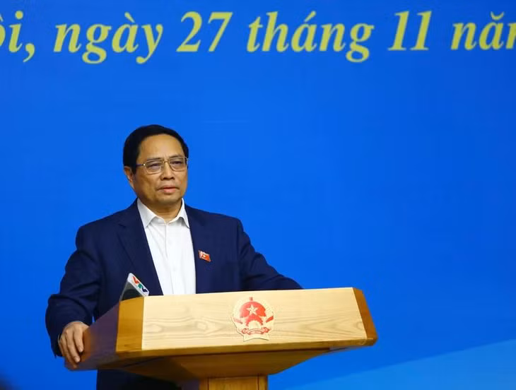 Thủ tướng Phạm Minh Chính phát biểu kết luận. (Ảnh: Lâm Khánh/TTXVN)