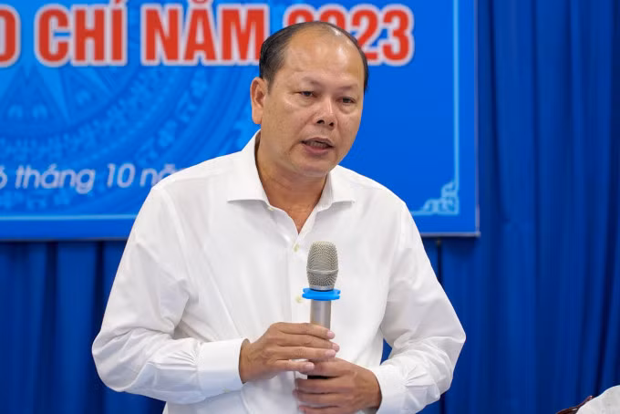 Ông Nguyễn Văn Hải tại cuộc họp hồi tháng 10 ở Bà Rịa - Vũng Tàu. Ảnh: Trường Hà