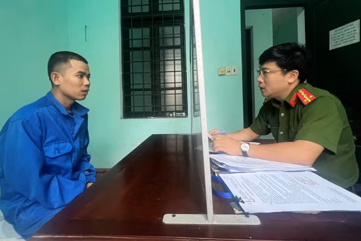 Cơ quan Công an lấy lời khai đối tượng Võ Hoài Nhơn.