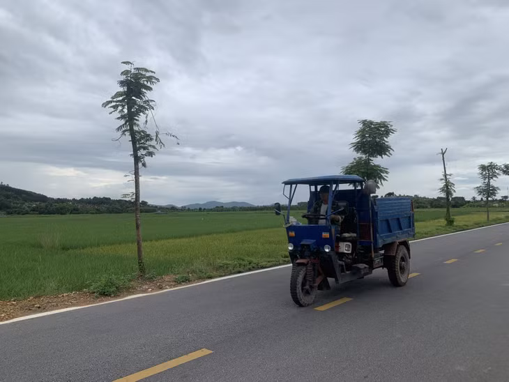 Xe tự chế 3 bánh lưu thông trên đường tại phường Hồng Phong (TX Đông Triều). (Ảnh chụp ngày 2/11/2023)