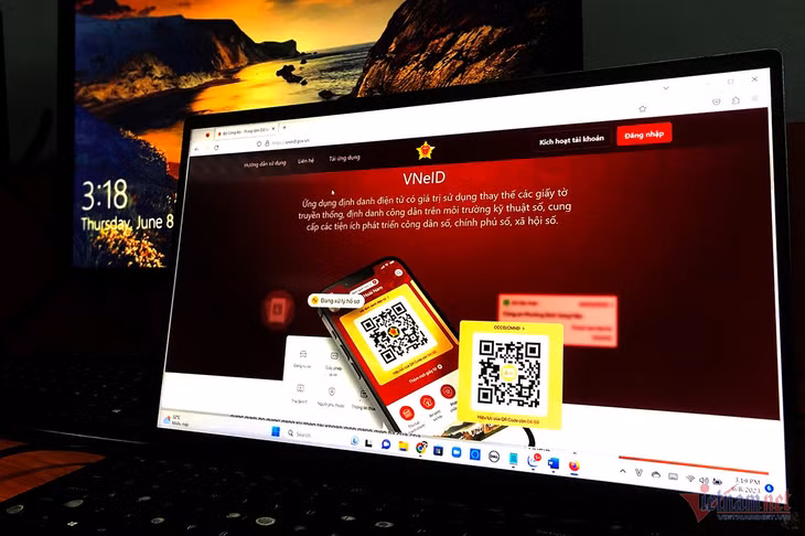 Có thể tạm khoá tài khoản định danh điện tử VNeID trực tuyến trên máy tính. Ảnh: HP
