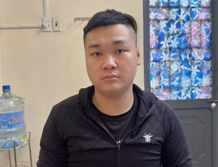 Đối tượng Nguyễn Ngọc Phương tại cơ quan điều tra. Ảnh: CACC