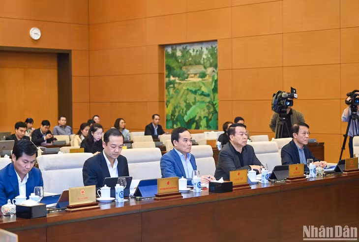 Phó Thủ tướng Trần Lưu Quang và các đại biểu dự phiên họp. (Ảnh: DUY LINH)