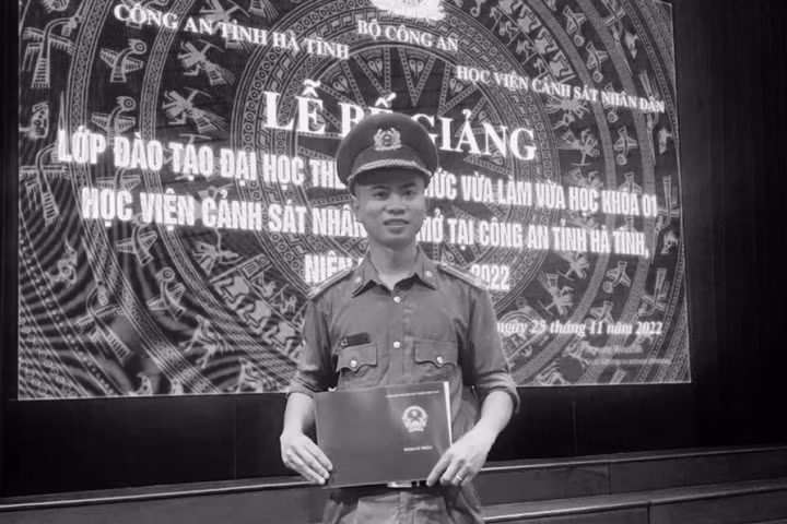 Thượng úy Trần Trung Hiếu. (Ảnh: Công an Hà Tĩnh)