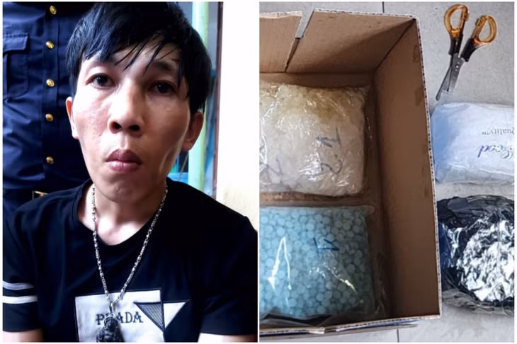 Đối tượng Nguyễn Văn Cường và tang vật.