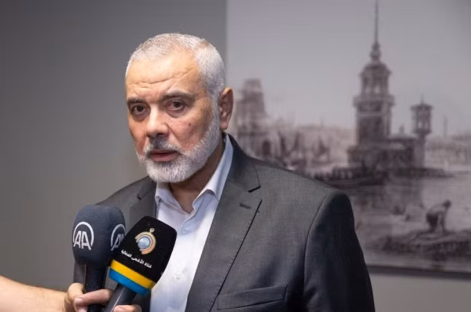 Ismail Haniyeh, người đứng đầu văn phòng chính trị của Hamas, trả lời báo chí tại Istanbul, Thổ Nhĩ Kỳ hồi tháng 9. Ảnh: AFP