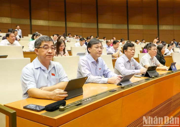 Các đại biểu Quốc hội tham dự phiên họp sáng 2/11. (Ảnh: DUY LINH)
