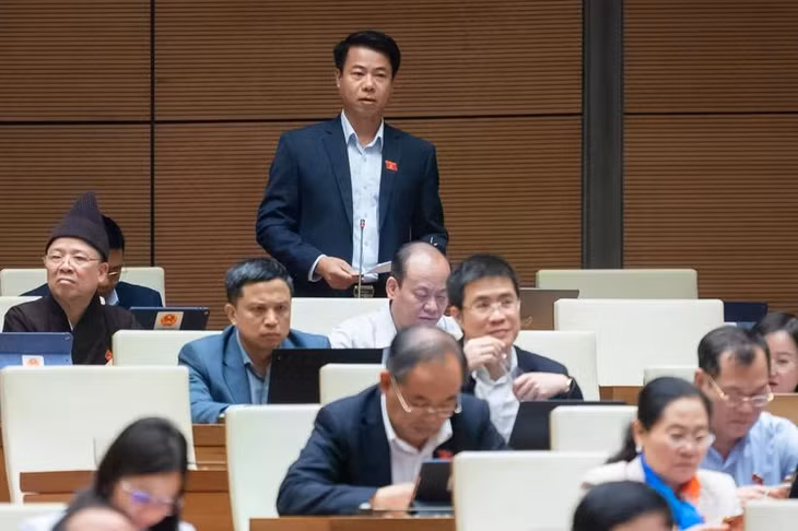Đại biểu Hoàng Quốc Khánh phát biểu. (Ảnh: CTV/Vietnam+)