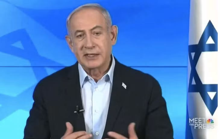 Thủ tướng Benjamin Netanyahu phát biểu trong chương trình “Meet the Press” của đài NBC vào ngày 12/11/2023. Ảnh chụp màn hình NBC