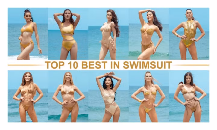 Thiên Ân vào Top 10 trình diễn áo tắm đẹp nhất nhờ bình chọn của khán giả.