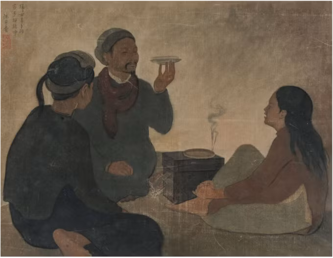 Bức "Xem bói" kích thước 60x76 cm. Ảnh: Lyndatrouve