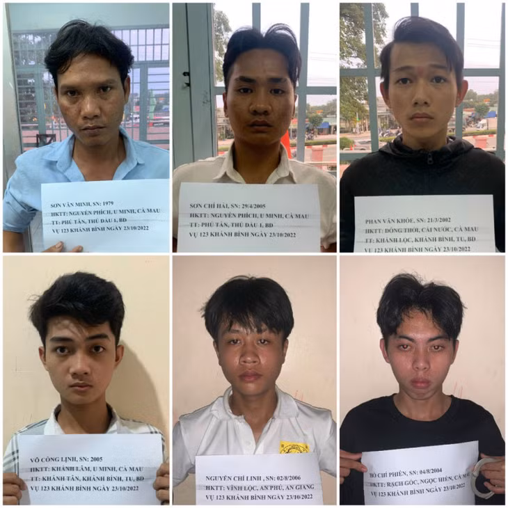 6 đối tượng bị tạm giữ.