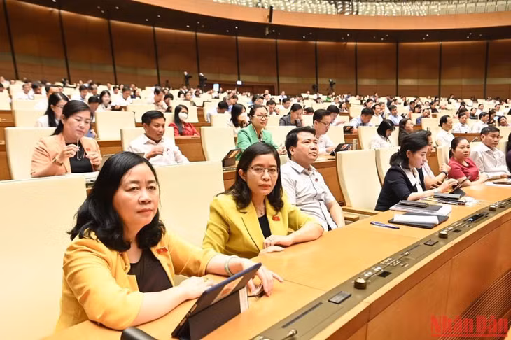 Các đại biểu Quốc hội tham dự phiên họp sáng 25/10. Ảnh: ĐĂNG KHOA