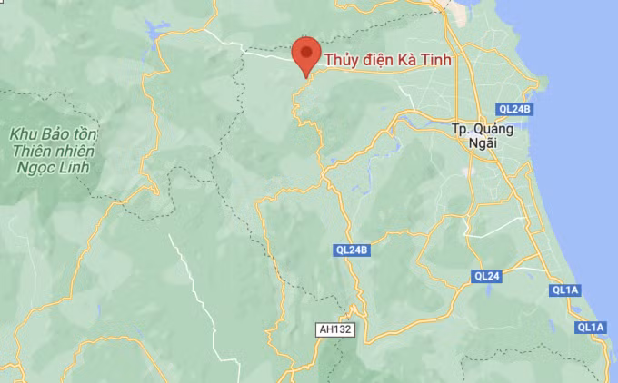 Vị trí thuỷ điện Kà Tinh. Ảnh: Google Maps