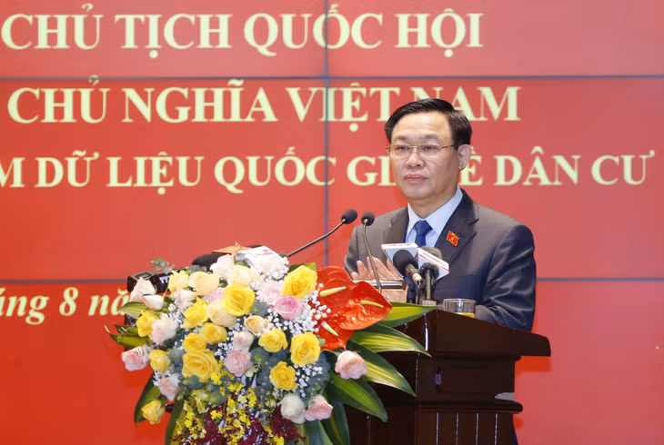 Chủ tịch Quốc hội Vương Đình Huệ phát biểu tại buổi làm việc - Ảnh:VGP/Thành Chung