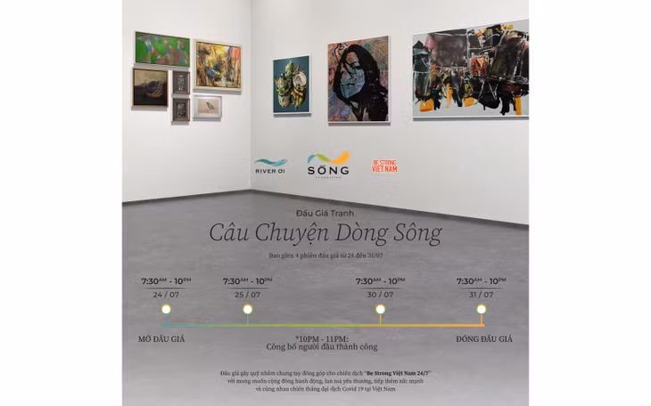 Poster triển lãm đấu giá “Câu chuyện dòng sông”.