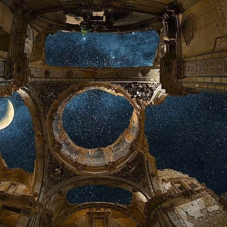 Một thị trấn ma bị phá hủy trong Nội chiến Tây Ban Nha, Belchite, Tây Ban Nha