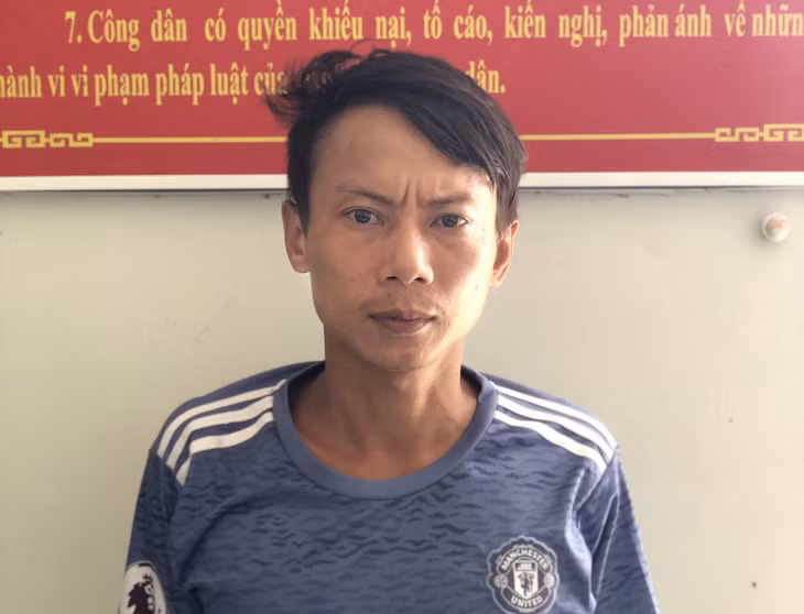 Đối tượng Trung tại cơ quan Công an.