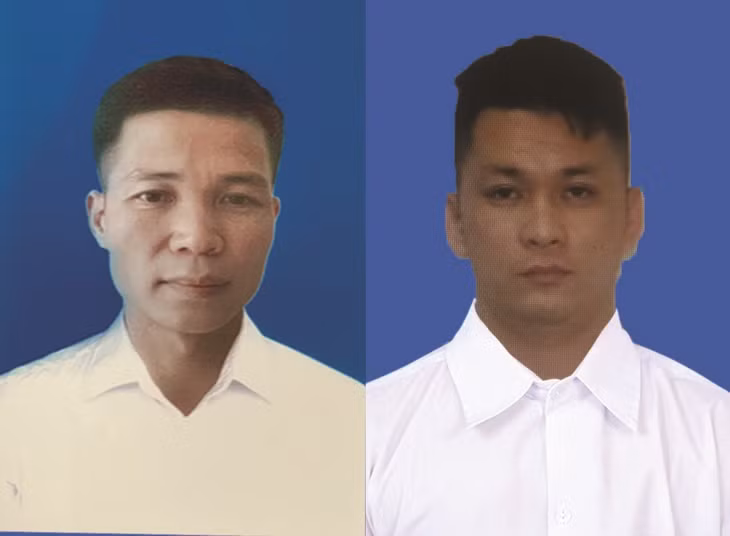 Hai đối tượng Nguyễn Văn Hòa và Hoàng Tuấn Nam (từ trái sang phải).