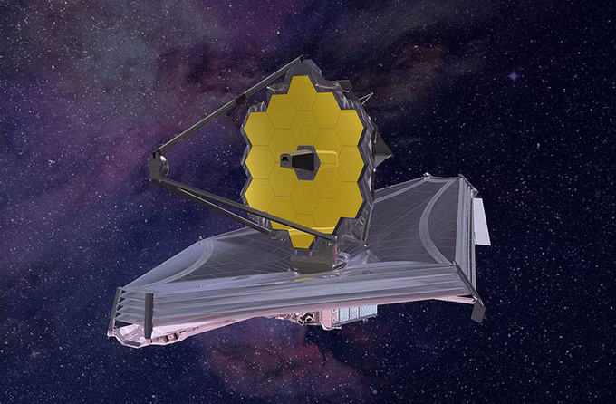 Mô phỏng kính viễn vọng không gian James Webb khi đi vào hoạt động. Ảnh: NASA