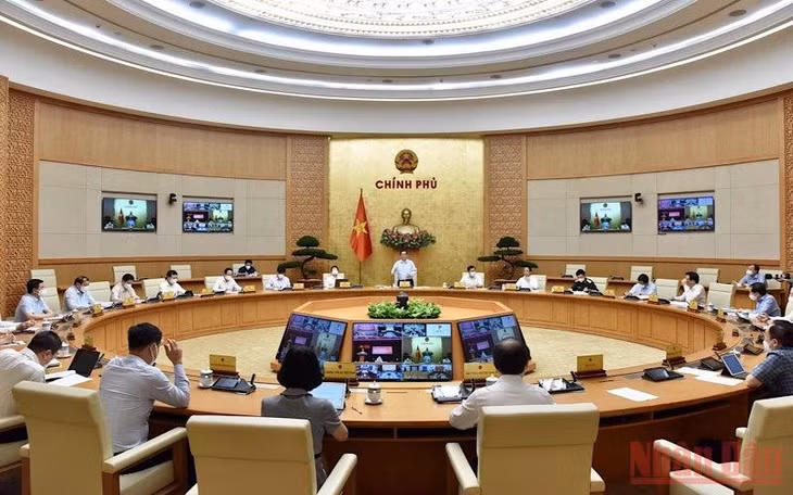 Hội nghị trực tuyến của Thường trực Chính phủ sơ kết 1 tháng công tác phòng, chống dịch Covid-19. (Ảnh: TRẦN HẢI)