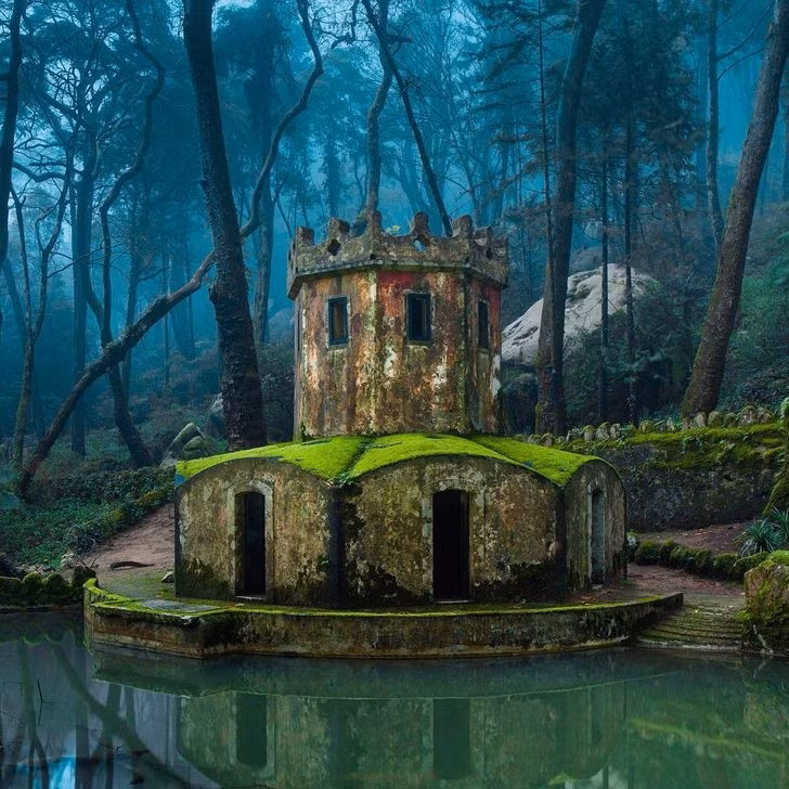 Tàn tích của một lâu đài cổ ở Sintra, Bồ Đào Nha.
