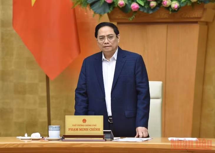 Thủ tướng Phạm Minh Chính phát biểu ý kiến tại phiên họp.
