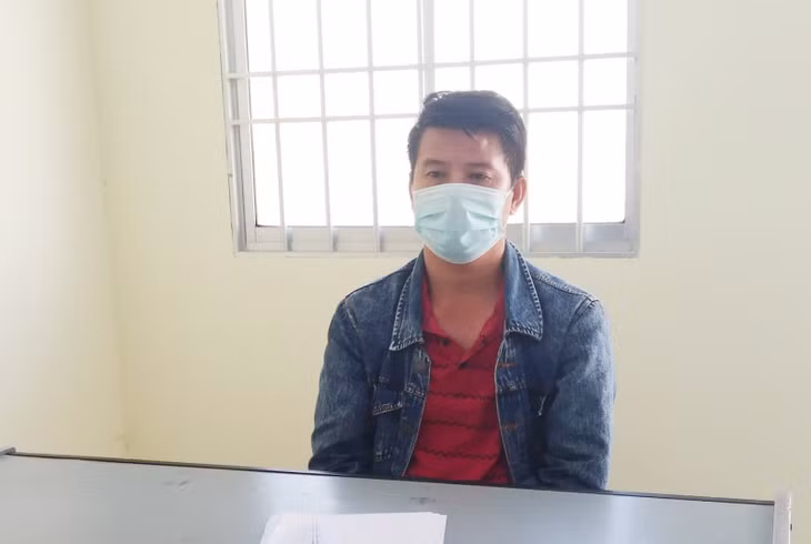 Đối tượng Dương tại cơ quan Công an.