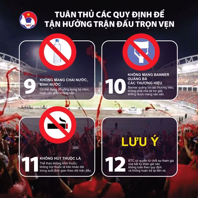 VFF hướng dẫn chi tiết cho khán giả vào sân Mỹ Đình xem trận ĐT Việt Nam - ĐT Trung Quốc | Phải tiêm đủ 2 mũi vaccine - Ảnh 6.