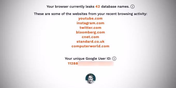 Các trang web mà người dùng truy cập được hiển thị trên Safarileaks, gồm cả ID Google. Ảnh: 9to5Mac