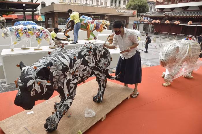 các nước châu Á trang trí linh vật hổ như thế nào?
